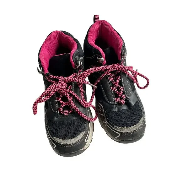 Girls Black & Pink Hiking Boots Size 11 Trail Sneakers - Picture 1 of 6